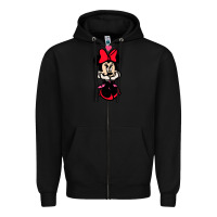 Black Minnie Mouse Zipper Hoodie - CowhideDigitalArt