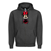 Charcoal Heather Minnie Mouse Zipper Hoodie - CowhideDigitalArt