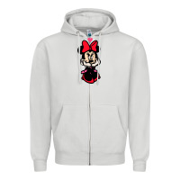 Dove Grey Minnie Mouse Zipper Hoodie - CowhideDigitalArt