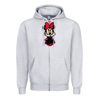 Heather Grey Minnie Mouse Zipper Hoodie - CowhideDigitalArt