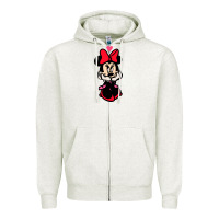 Oatmeal Heather Minnie Mouse Zipper Hoodie - CowhideDigitalArt