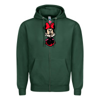 Sports Green Minnie Mouse Zipper Hoodie - CowhideDigitalArt
