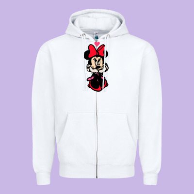 Minnie Mouse Zipper Hoodie Designed By Cowhidedigitalart