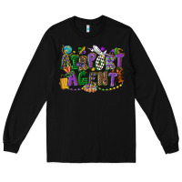 Black airport agent mardi gras Long Sleeve Tee - CowGirlArtShop