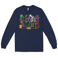 Navy airport agent mardi gras Long Sleeve Tee - CowGirlArtShop