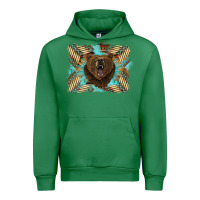 Emerald bear native American background Urban Hoodie - BarkalooDesign