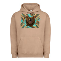 Pigment Burro bear native American background Urban Hoodie - BarkalooDesign