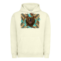 Pigment Pistachio bear native American background Urban Hoodie - BarkalooDesign