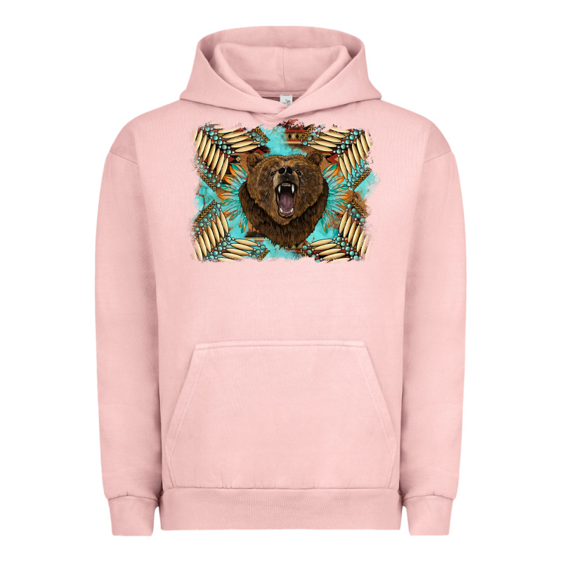 Bear Native American Background Urban Hoodie by BarkalooDesign | Teevron