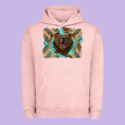 Bear Native American Background Urban Hoodie Designed By Barkaloodesign
