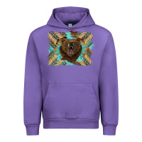 Tulip bear native American background Urban Hoodie - BarkalooDesign