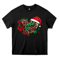 Black santa paws christmas heart Heavy Core Tee - MaliasSmallBusiness