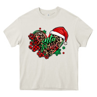 Cream santa paws christmas heart Heavy Core Tee - MaliasSmallBusiness