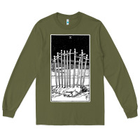 Army Green ten of swords   x of swords   tarot card   major arcana   fortune tell Long Sleeve Tee - tuanDangUi