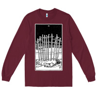 Burgundy ten of swords   x of swords   tarot card   major arcana   fortune tell Long Sleeve Tee - tuanDangUi