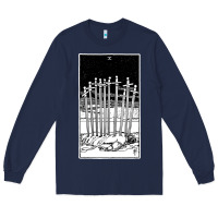 Navy ten of swords   x of swords   tarot card   major arcana   fortune tell Long Sleeve Tee - tuanDangUi