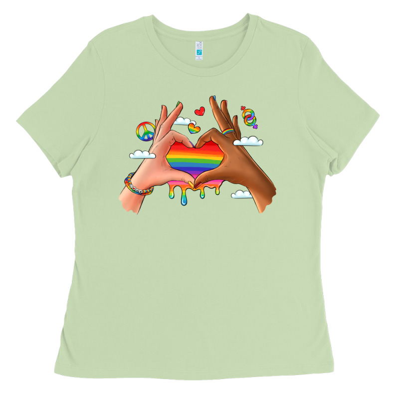 Lgbtq Pride Hands Ladies Tee by LillyAllenDesigns | Teevron
