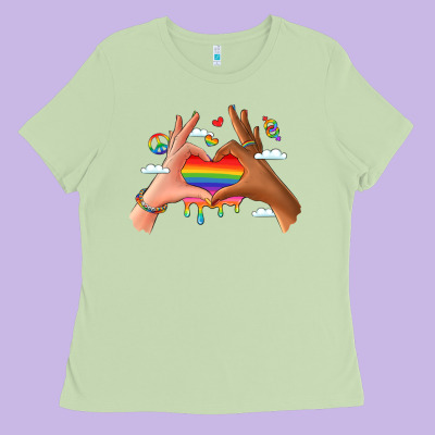 Lgbtq Pride Hands Ladies Tee Designed By Lillyallendesigns