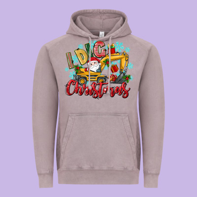I Dig Christmas Vintage Hoodie Designed By Texasbilliewilder