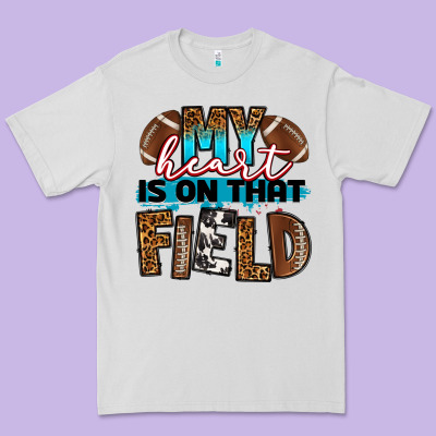 My Heart Is On That Field Football Premium Tee Designed By Ranaportraitstore