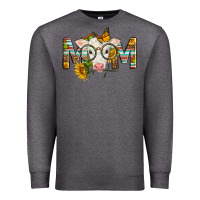 Charcoal Heather Western Baby Calf Mom With Sunflower Premium Sweatshirt - LillyAllenDesigns