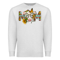 Oatmeal Heather Western Baby Calf Mom With Sunflower Premium Sweatshirt - LillyAllenDesigns