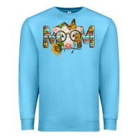 Ocean Blue Western Baby Calf Mom With Sunflower Premium Sweatshirt - LillyAllenDesigns
