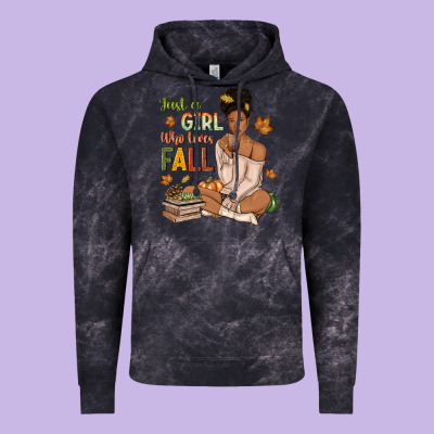 Just A Girl Who Loves Fall Afro Woman Vintage Hoodie Designed By Nancycooperartshop