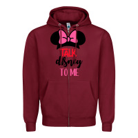 Burgundy Minnie Mouse Zipper Hoodie - CowhideDigitalArt