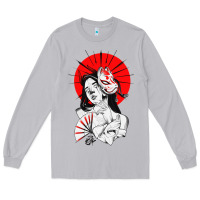Moon Dust japanese geisha samurai fox mask red sun Long Sleeve Tee - tuanDangUi