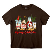 Chocolate Brown santa fuel merry christmas Heavy Core Tee - MaliasSmallBusiness