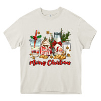 Cream santa fuel merry christmas Heavy Core Tee - MaliasSmallBusiness