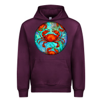 Mauve Wine crab Urban Hoodie - BarkalooDesign