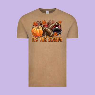 Tis' The Season Football And Maroon Helmet Vintage Tee Designed By Nancycooperartshop