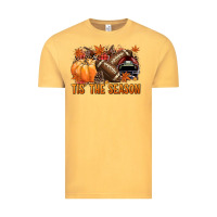 Vintage Mustard Tis' the season Football and maroon helmet Vintage Tee - NancyCooperArtShop