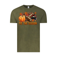 Vintage Olive Tis' the season Football and maroon helmet Vintage Tee - NancyCooperArtShop