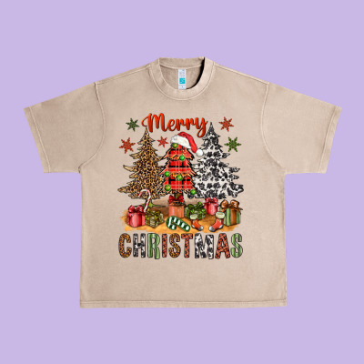 Merry Christmas With Western Trees Urban Heavy Tee Designed By Nancycooperartshop