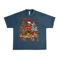 Midnight Navy Merry Christmas with western trees Urban Heavy Tee - NancyCooperArtShop
