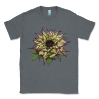 Charcoal Heather sun   fill purple sunflower Classic Tee - LillyAllenDesigns