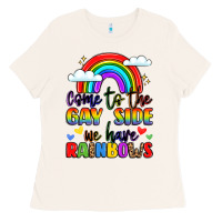Bone come to the gay side we have rainbows Ladies Tee - LillyAllenDesigns