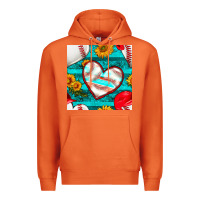 Carrot baseball hearts and sunflowers with turquoise gemstone seamless patter Premium Hoodie - BundleAndBundleShop