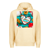 Pina Colada baseball hearts and sunflowers with turquoise gemstone seamless patter Premium Hoodie - BundleAndBundleShop