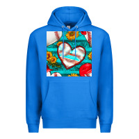True Royal baseball hearts and sunflowers with turquoise gemstone seamless patter Premium Hoodie - BundleAndBundleShop