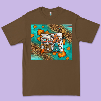 Fall Autumn Leopard Serape Mama Premium Tee Designed By Lillyallendesigns