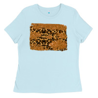 Baby Blue leopard glitter background Ladies Tee - RanaPortraitStore