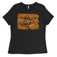 Black leopard glitter background Ladies Tee - RanaPortraitStore