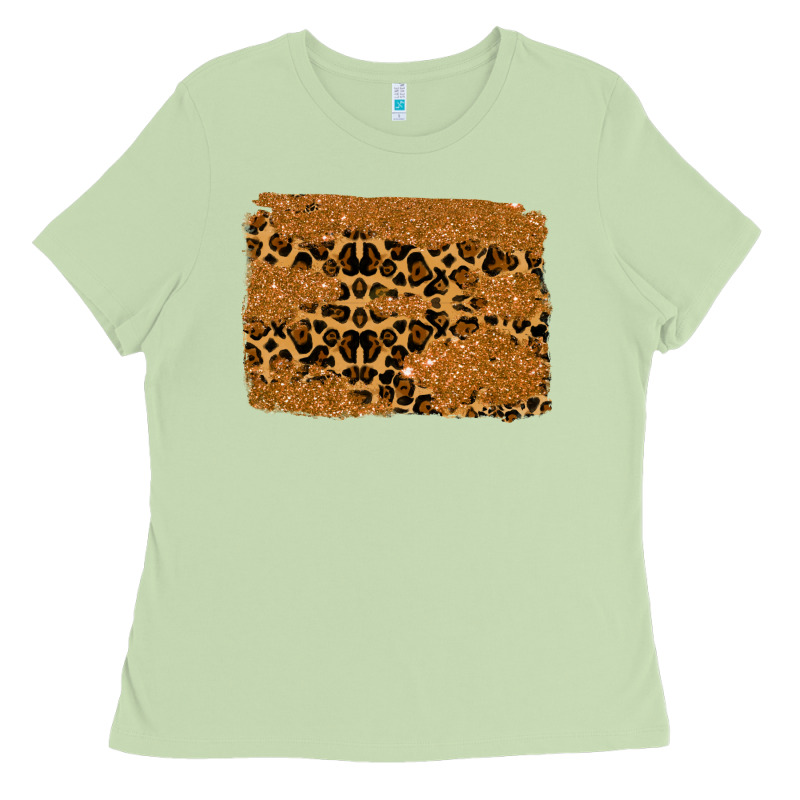 Leopard Glitter Background Ladies Tee by RanaPortraitStore | Teevron