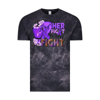 Cloud Black Her fight is our fight purple ribbon Vintage Tee - NancyCooperArtShop