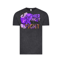 Vintage Black Her fight is our fight purple ribbon Vintage Tee - NancyCooperArtShop