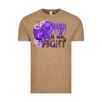 Vintage Coffee Her fight is our fight purple ribbon Vintage Tee - NancyCooperArtShop